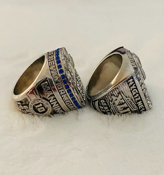 2 PCS New York Giants Super Bowl Ring SET, US SHIP. 2007/2011 - EB Sports Champion's Cache