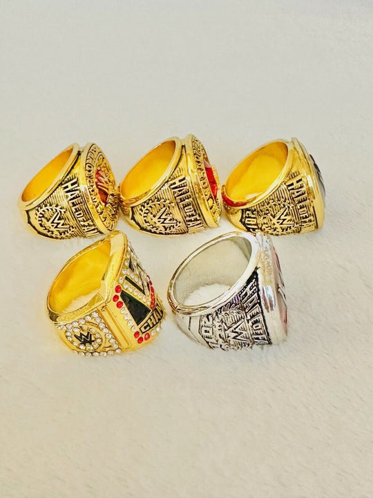 5 PCS WWE World Wrestling Hall Of Fame Championship Ring Set, US Ship - EB Sports Champion's Cache