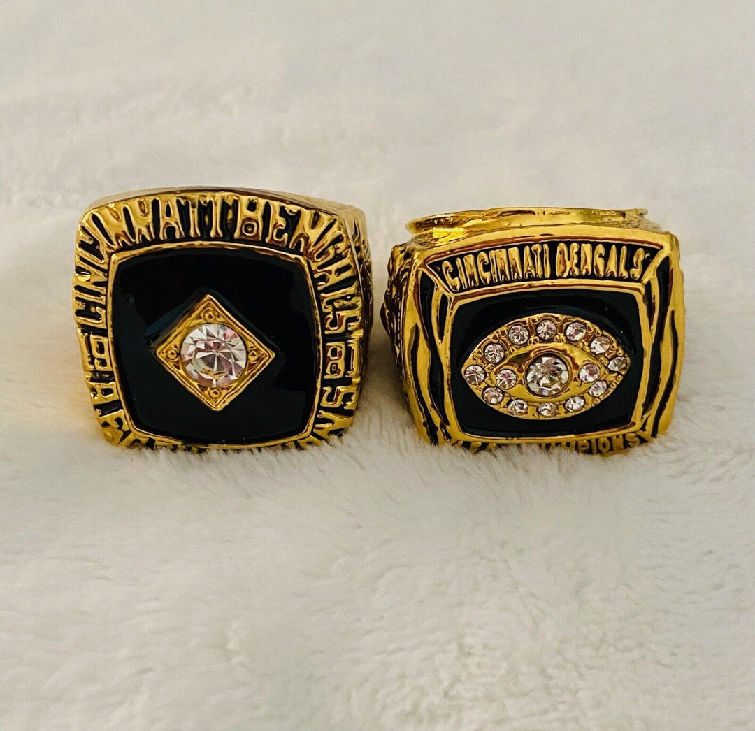 2PCS Cincinnati Bengals AFC Championship Ring SET, US SHIP. 1981/88 - EB Sports Champion's Cache