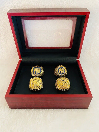 4 PCS NEW YORK Yankees World Series Champions Ring Set W Box, US SHIP 1996-2000 - EB Sports Champion's Cache
