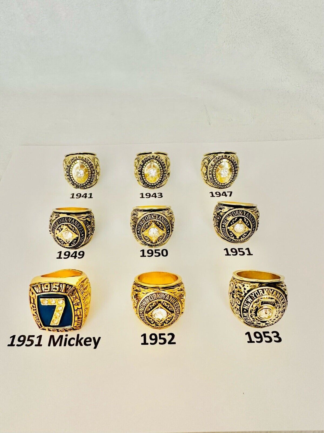 NEW YORK Yankees World Series Champions Ring, US SHIP 1941-1953 PICK YOUR RING - EB Sports Champion's Cache