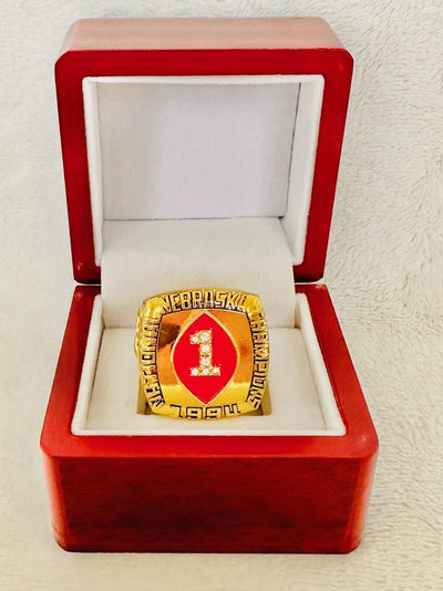 1994 Nebraska Cornhuskers 18k GP Brass Championship Ring W Box, US SHIP - EB Sports Champion's Cache