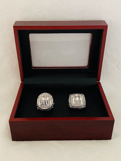 2 PCS New York Giants Super Bowl Ring SET W Case, US SHIP. 2007/2011 - EB Sports Champion's Cache