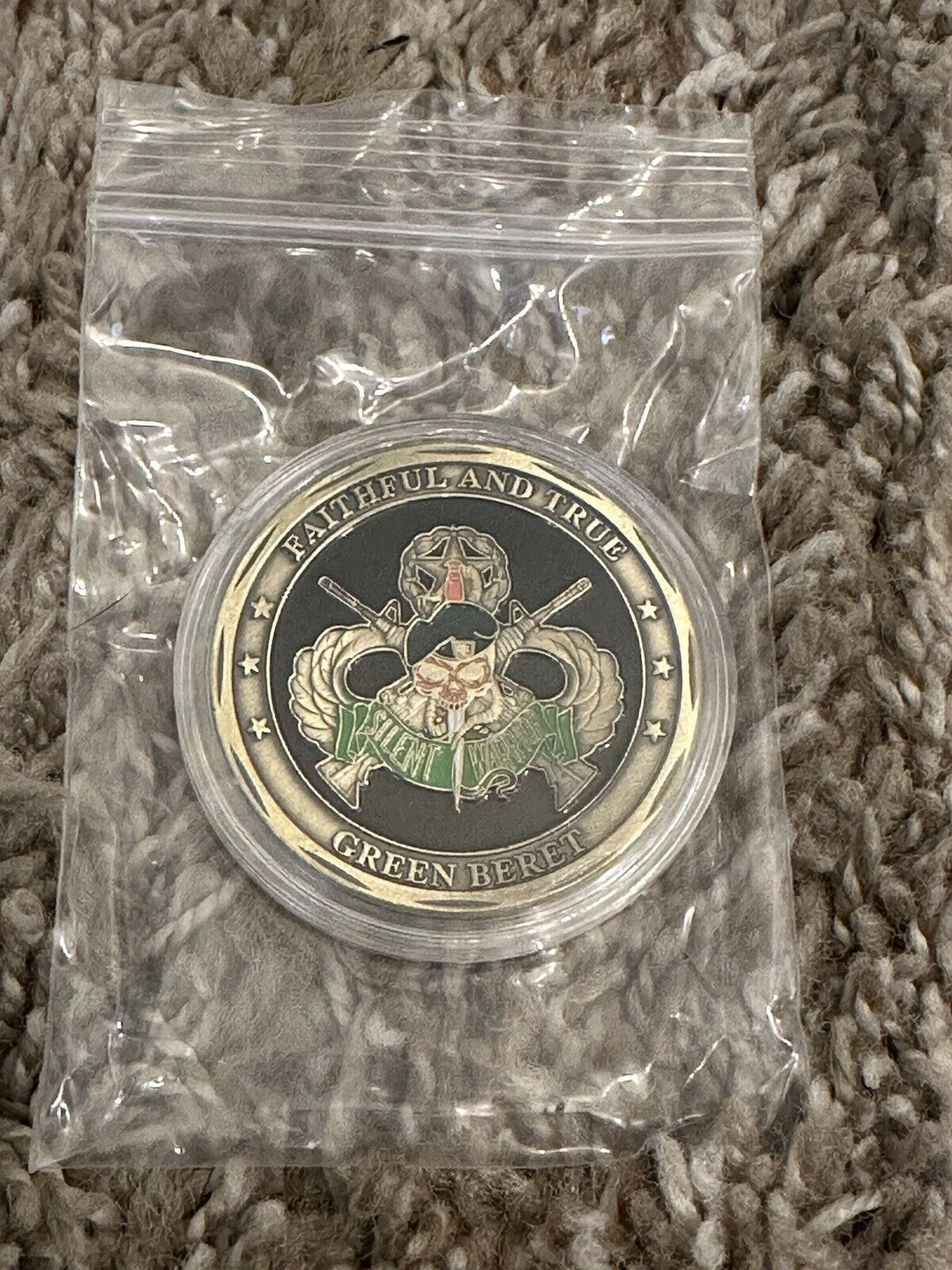 Army Special Forces Faithful and True Green Beret Coin - EB Sports Champion's Cache