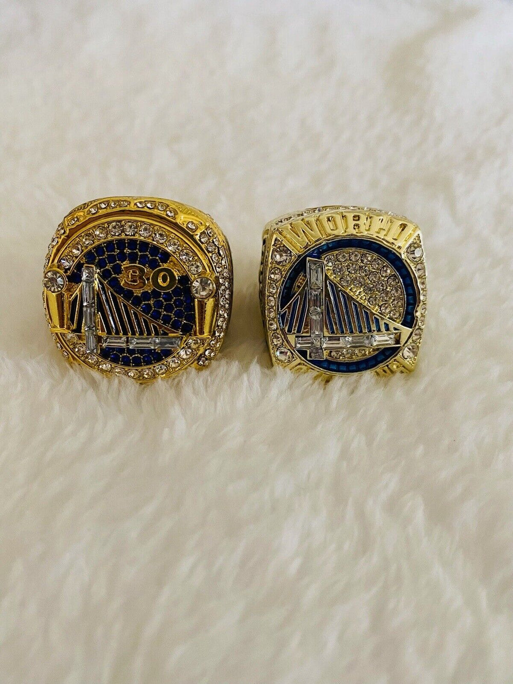 2 PCS Golden State Warriors Championship Ring Set W Box,  SHIP 2018/22 - EB Sports Champion's Cache