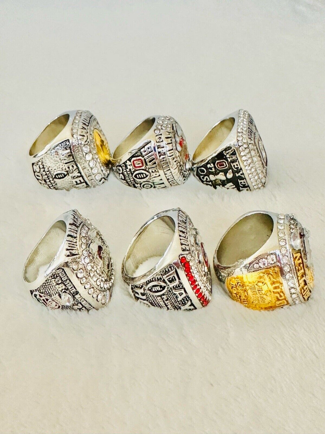 6 PCS Ohio State NCAA Championship Ring Set, US SHIP 2015-2020 - EB Sports Champion's Cache