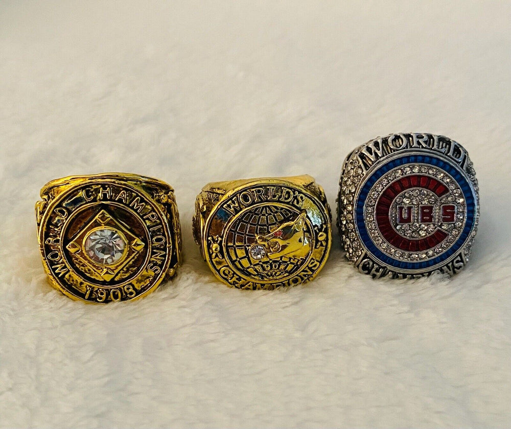 3 PCS Chicago Cubs World Series Ring Set W Box,  SHIP 1907/08/2016 - EB Sports Champion's Cache