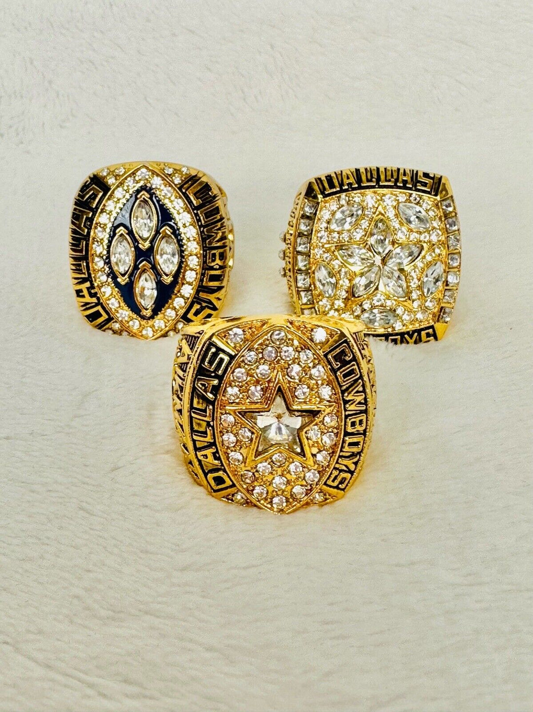 3 PCS Dallas Cowboys Championship Ring SET, US SHIP 1992/93/95 - EB Sports Champion's Cache