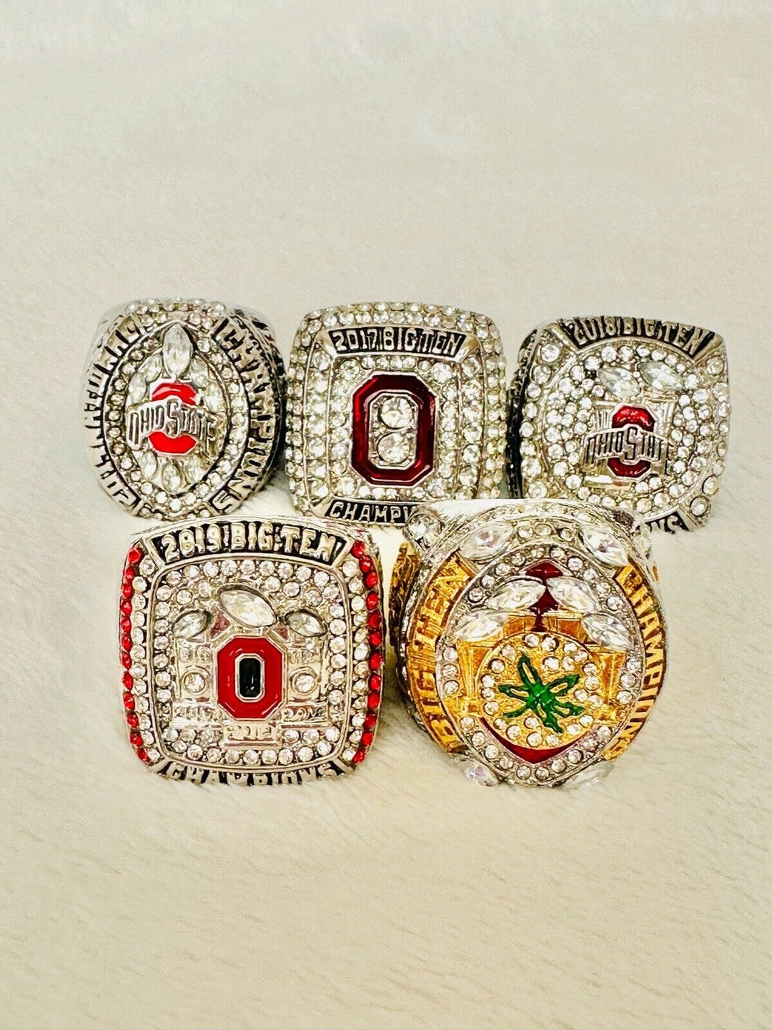 5 PCS Ohio State NCAA Championship Ring Set, US SHIP 2015-20 - EB Sports Champion's Cache