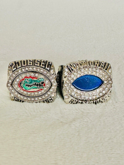 2 PCS Florida Gators National Championship Ring, US SHIP, 2006/07 - EB Sports Champion's Cache