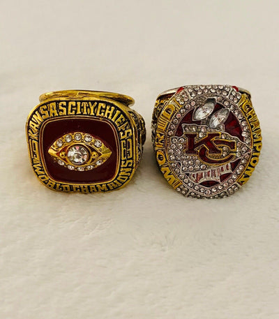 2PCS Chiefs Ring Kansas City Chiefs SUPER BOWL Ring SET, US SHIP - EB Sports Champion's Cache