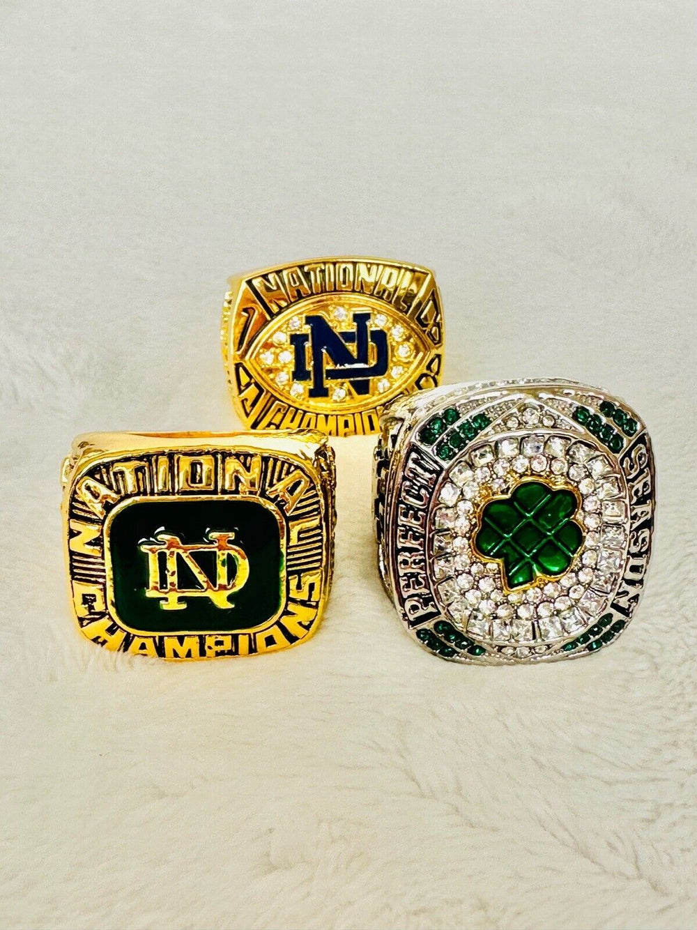 3 PCS Notre Dame Championship Display fan Ring Set W Box, US SHIP - EB Sports Champion's Cache