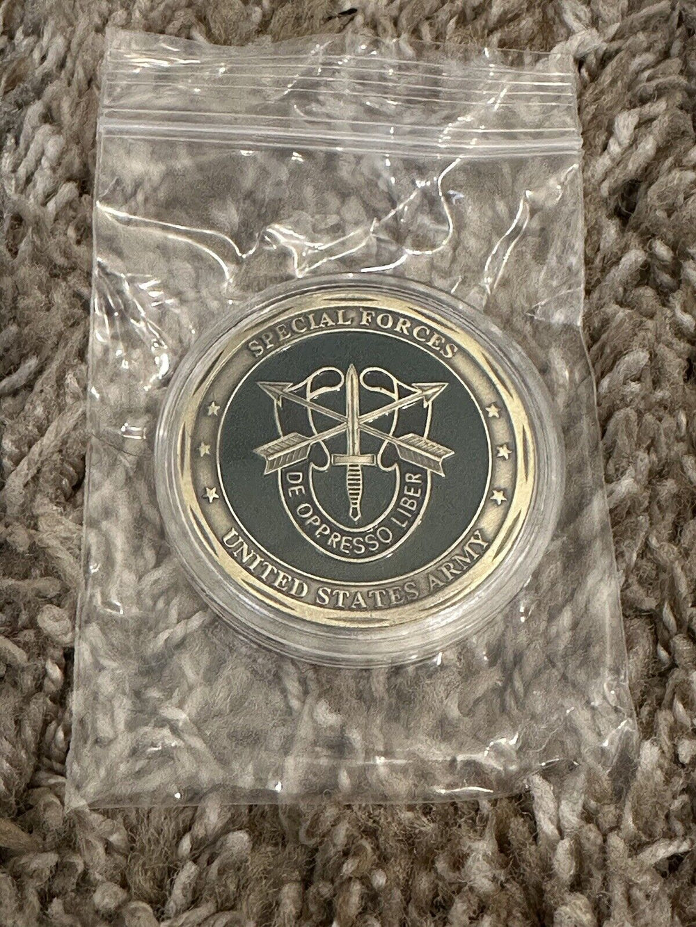 Army Special Forces Faithful and True Green Beret Coin - EB Sports Champion's Cache