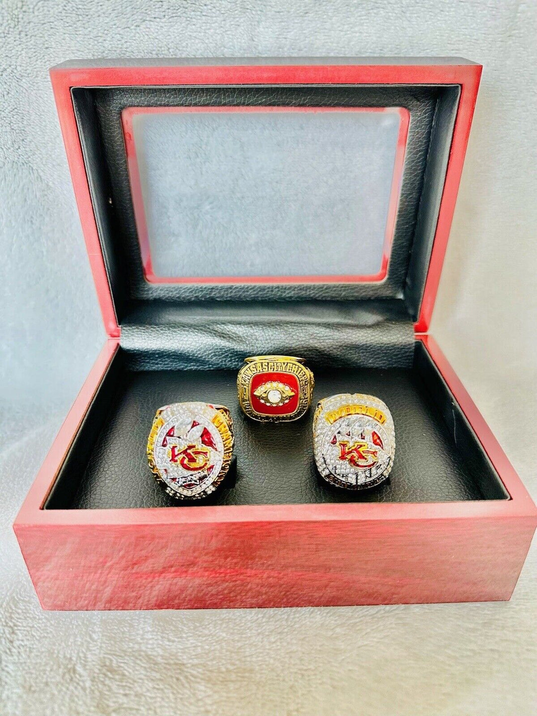 3 PCS Chiefs Ring Kansas City Chiefs Complete Super Bowl Ring Set W box, US SHIP - EB Sports Champion's Cache