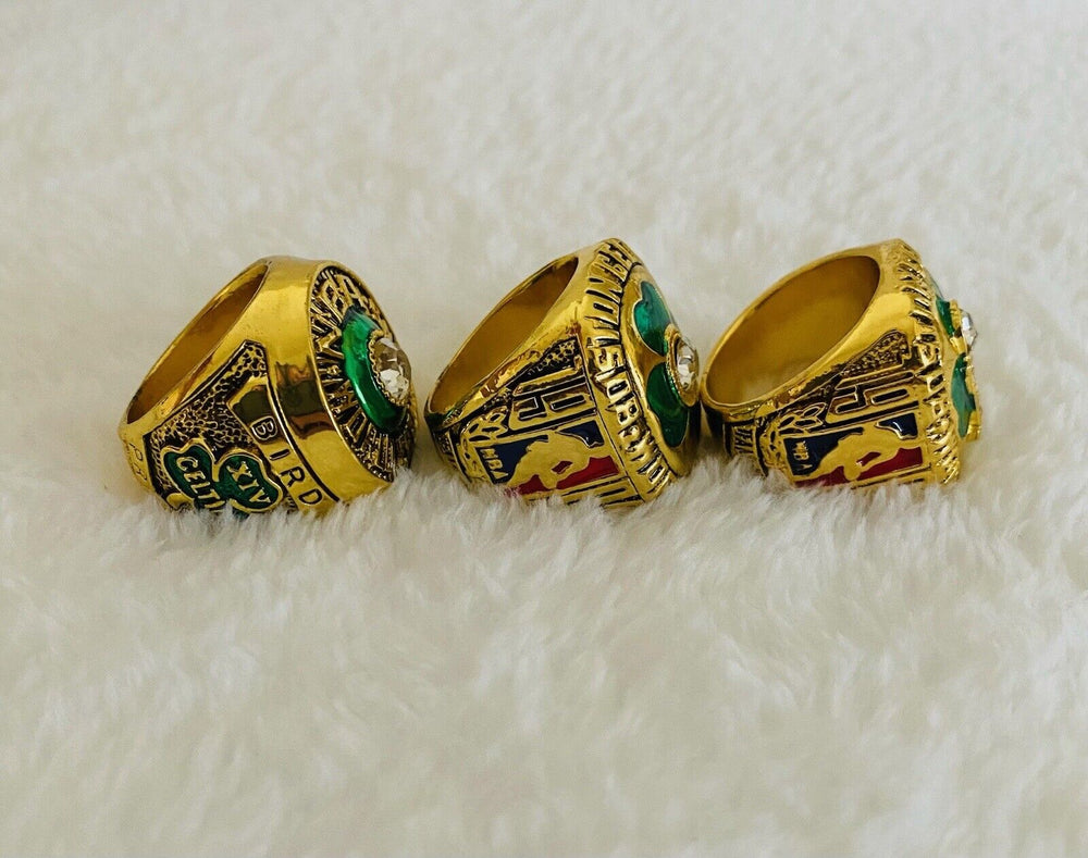 3 PCS Boston Celtics Larry Bird Championship Ring Set, US SHIP 1981/84/86 - EB Sports Champion's Cache