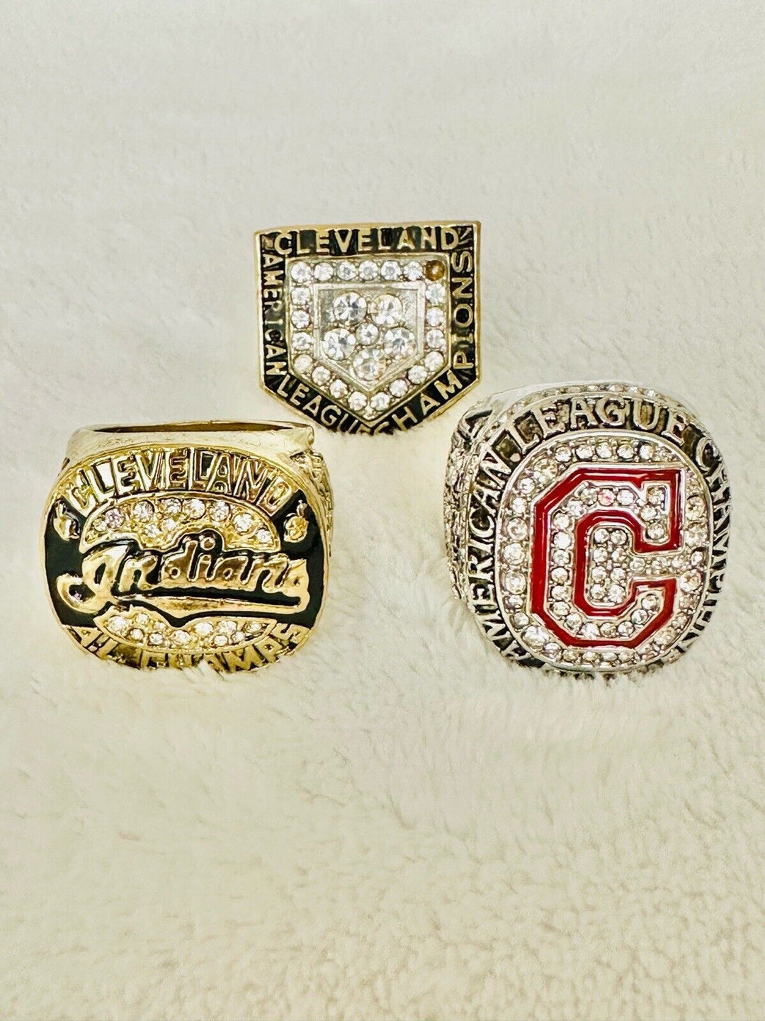 Cleveland Indians AL Championship Ring Set, US SHIP 1997/2015/16 - EB Sports Champion's Cache