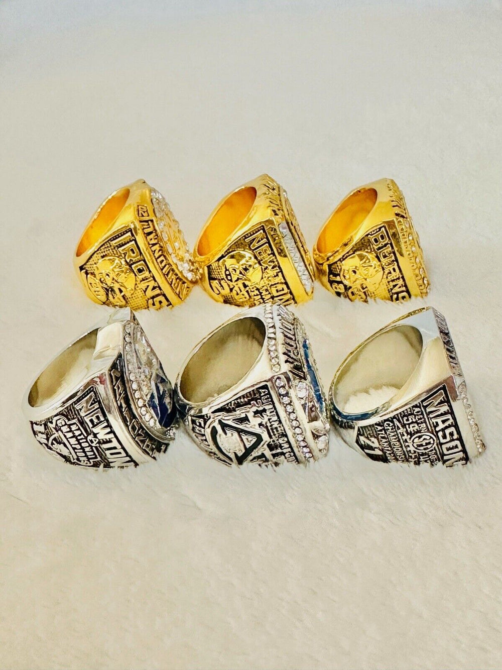 6 PCS Auburn Tigers SEC/NCAA Championship complete Rings set, US SHIP 2004-2013 - EB Sports Champion's Cache