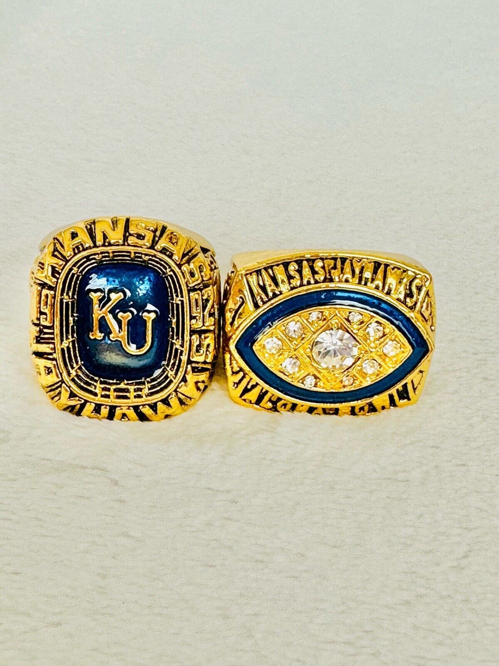 2 PCS Kansas Jayhawks Football Aloha bowl Ring W Box, US SHIP 1998/2012 - EB Sports Champion's Cache