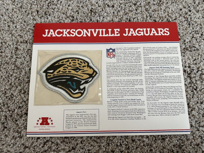 JACKSONVILLE JAGUARS - Willabee & Ward NFL TEAM EMBLEM PATCH  + INFO STAT CARD - EB Sports Champion's Cache