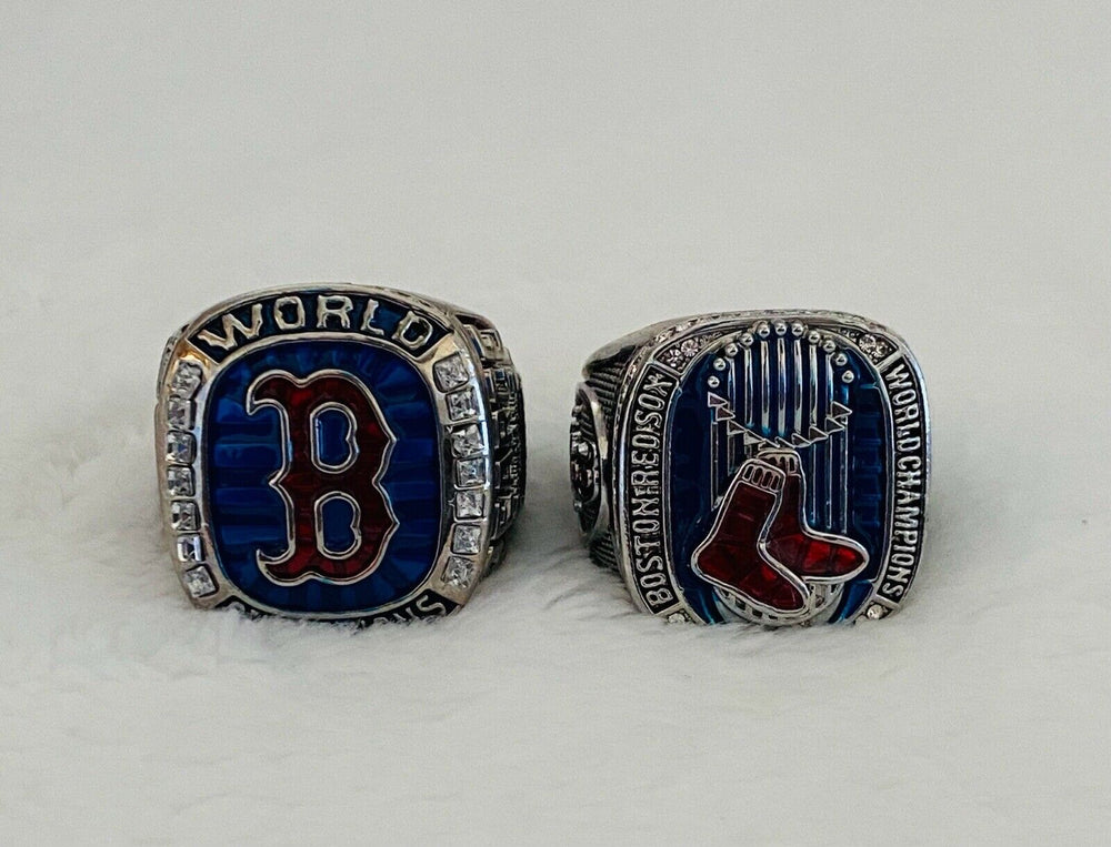 2 PCS Red Sox World Series Silver Championship Ring W Box,  SHIP 2013/18 - EB Sports Champion's Cache