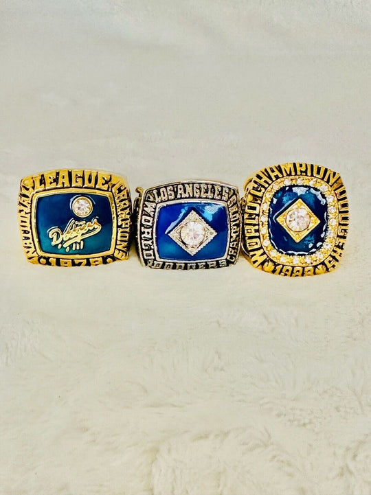 3 PCS LA Dodgers Championship Ring Set,  SHIP. 1978/81/88 - EB Sports Champion's Cache