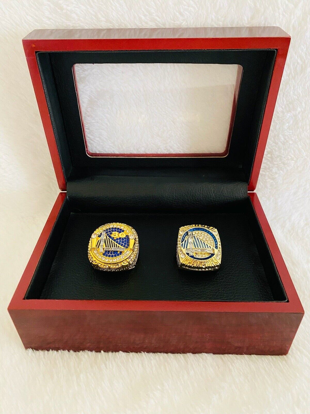 2 PCS Golden State Warriors Championship Ring Set W Box,  SHIP 2018/22 - EB Sports Champion's Cache