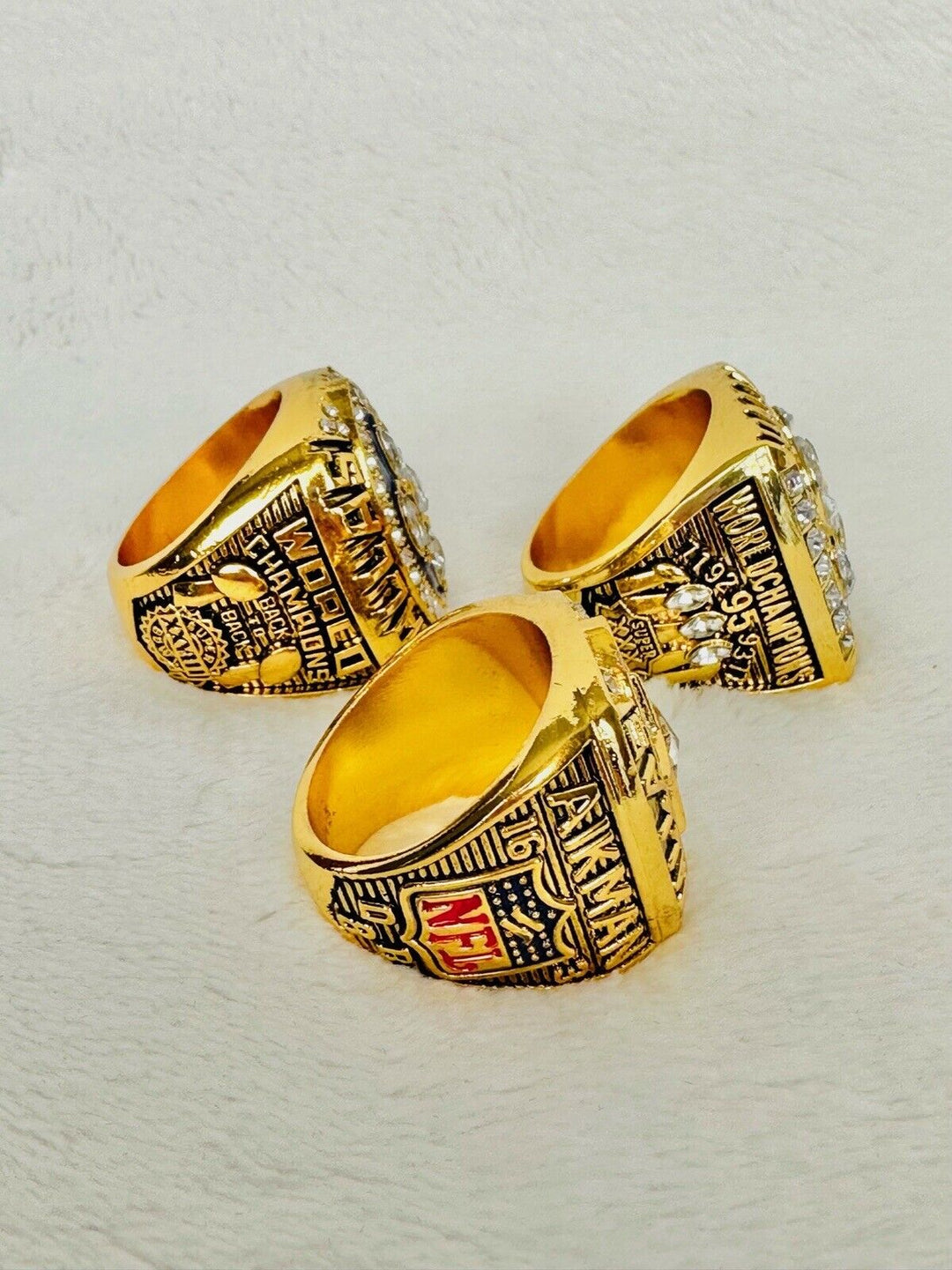 3 PCS Dallas Cowboys Championship Ring SET, US SHIP 1992/93/95 - EB Sports Champion's Cache