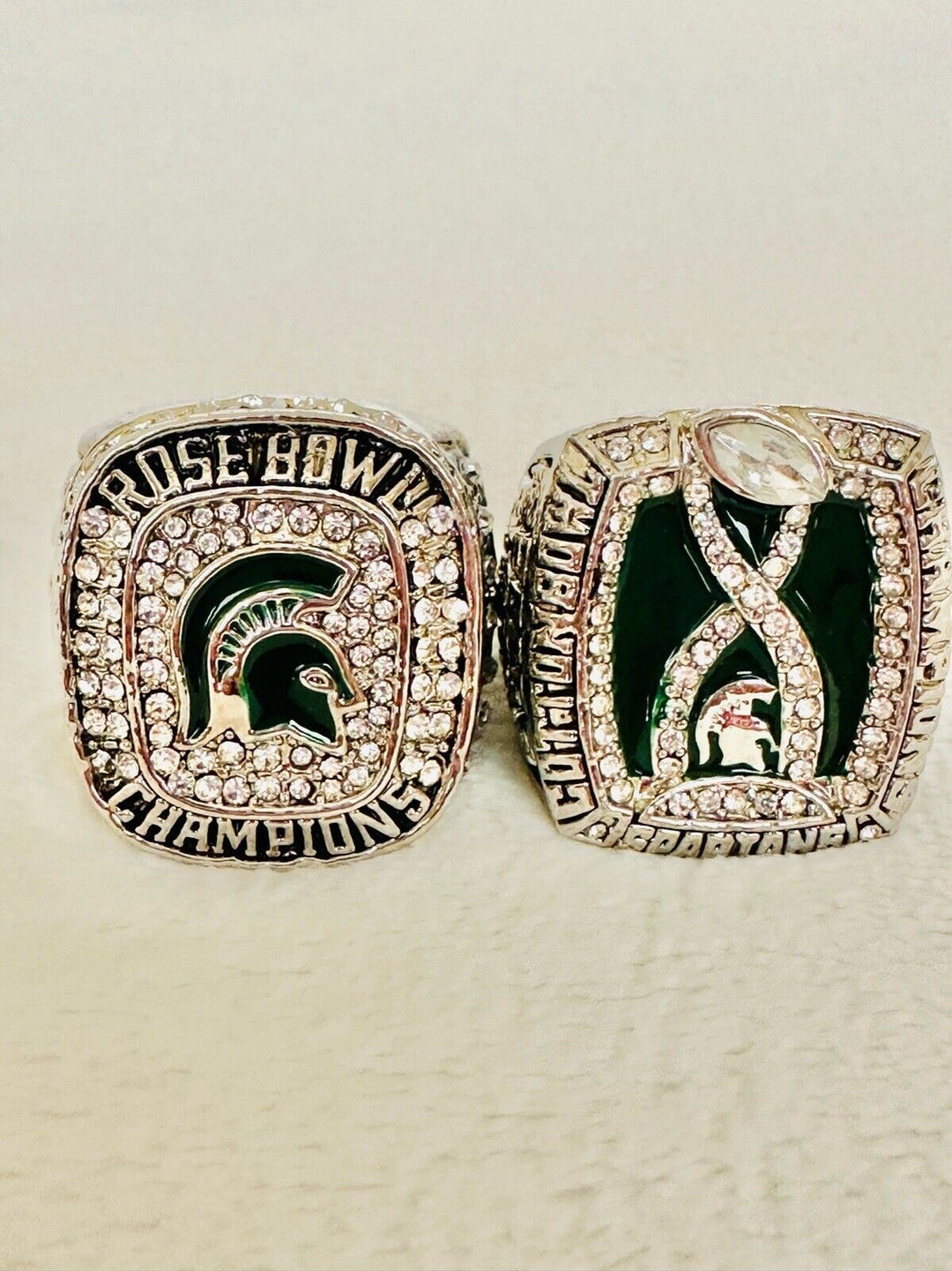 2 PCS Michigan State Spartans Championship Ring, US Ship 2013/15 - EB Sports Champion's Cache