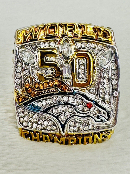 2015 Denver Broncos Championship Ring, Manning, US SHIP - EB Sports Champion's Cache