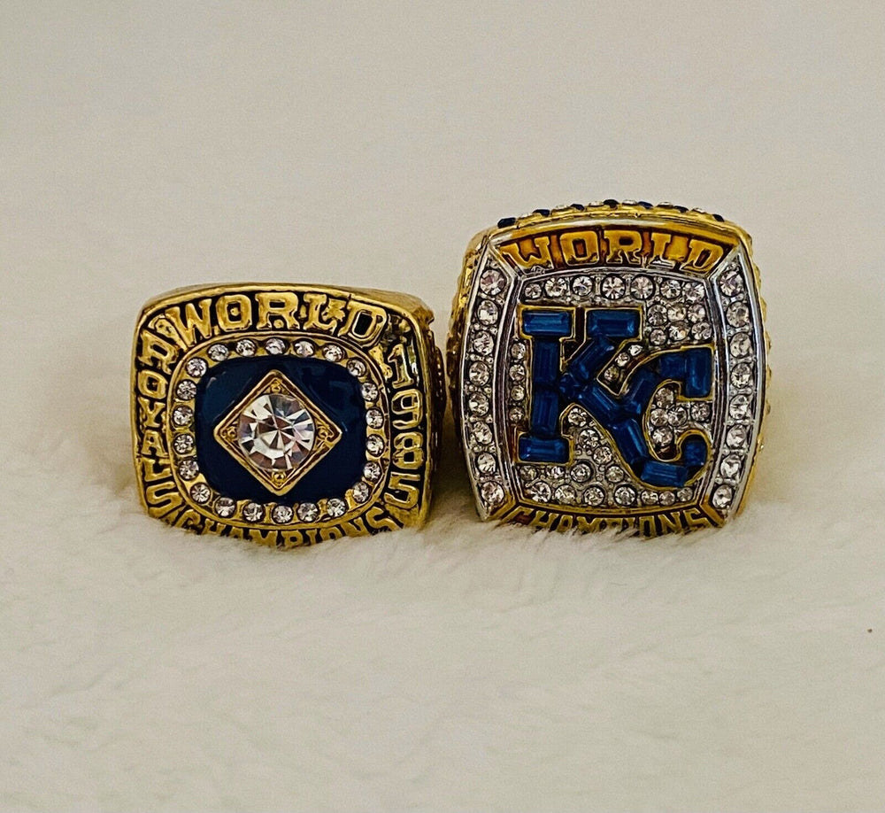 2 PCS Kansas City Royals World Series Ring Set W Box,  SHIP 1985/2015 - EB Sports Champion's Cache