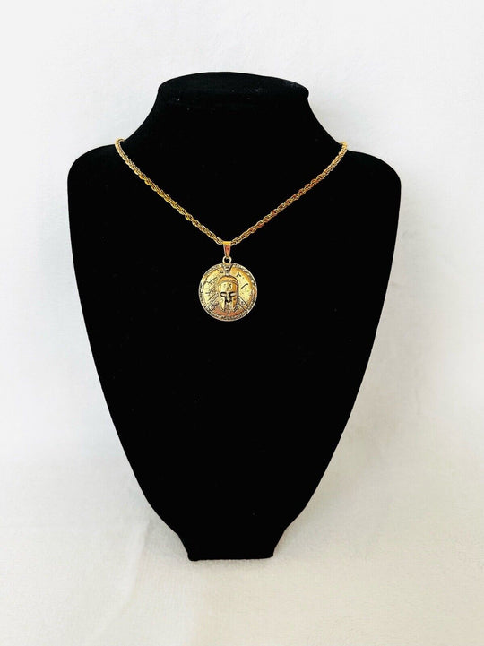Spartan Greek Warrior Helmet Shield Pendant necklace Stainless Steel, US SHIP - EB Sports Champion's Cache