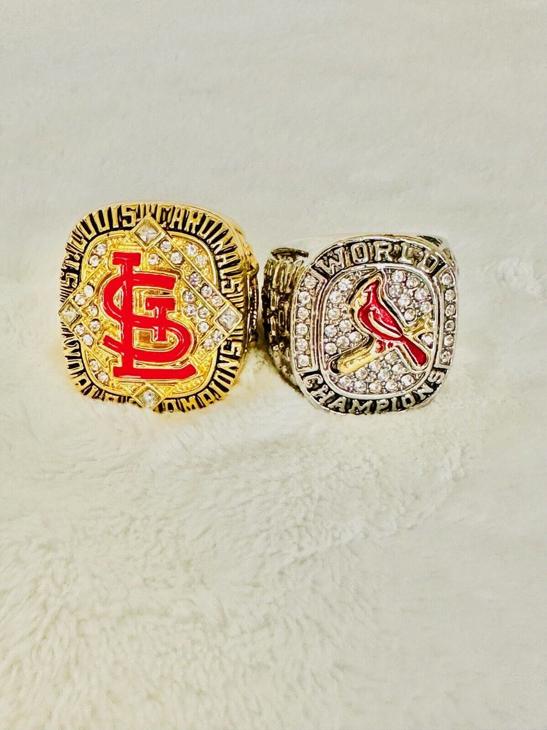 2 PCS St Louis Cardinals World Series Ring Set  SHIP 2006 / 2011 - EB Sports Champion's Cache