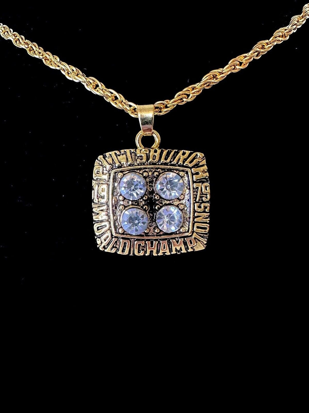 1979 Pittsburgh Steelers Super Bowl Championship Pendant Necklace, USA SHIP - EB Sports Champion's Cache