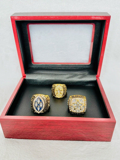 3 PCS Dallas Cowboys Championship Ring SET W Case, US SHIP 1992/93/95 - EB Sports Champion's Cache