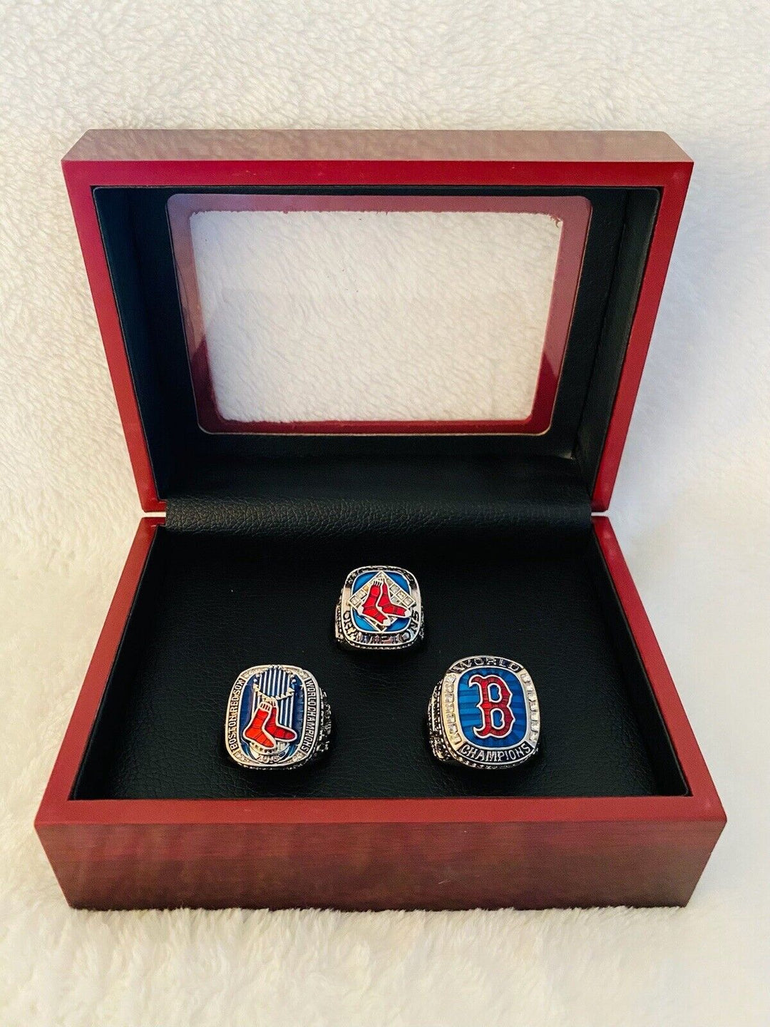 3 PCS Red Sox World Series Championship Ring Set W Box,  SHIP 2007/13/18 - EB Sports Champion's Cache