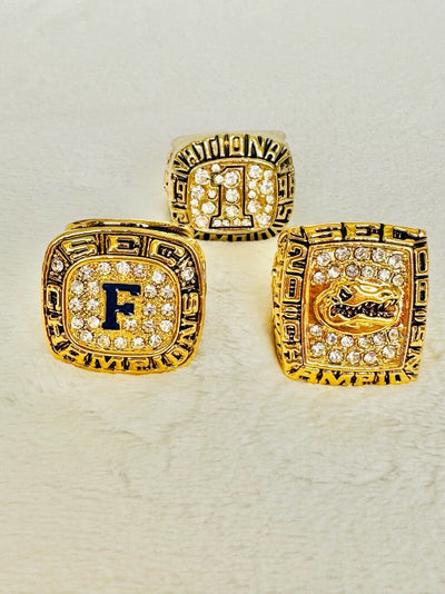 3 PCS Florida Gators Championship Ring, US SHIP, 1995/96/2000 - EB Sports Champion's Cache