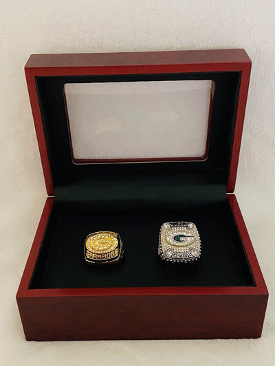 2PCS Green Bay Packers Super Bowl Ring SET W Case, US SHIP. 1996/2008 - EB Sports Champion's Cache