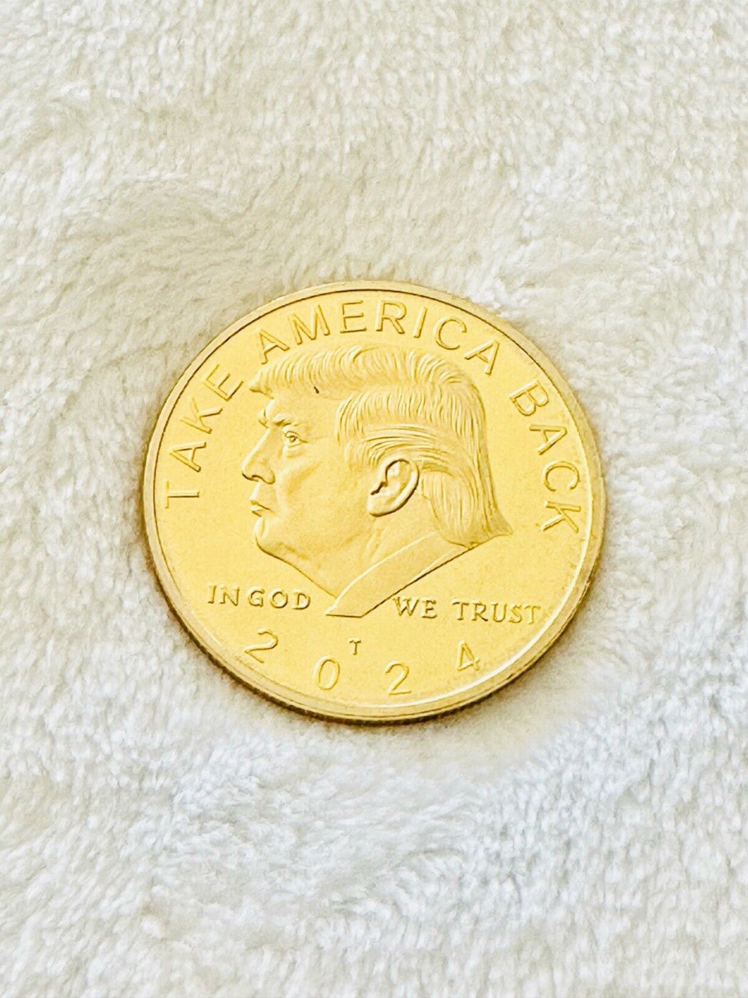 2024 President Donald Trump Golden Plate Commemorative Coin Take America Back - EB Sports Champion's Cache