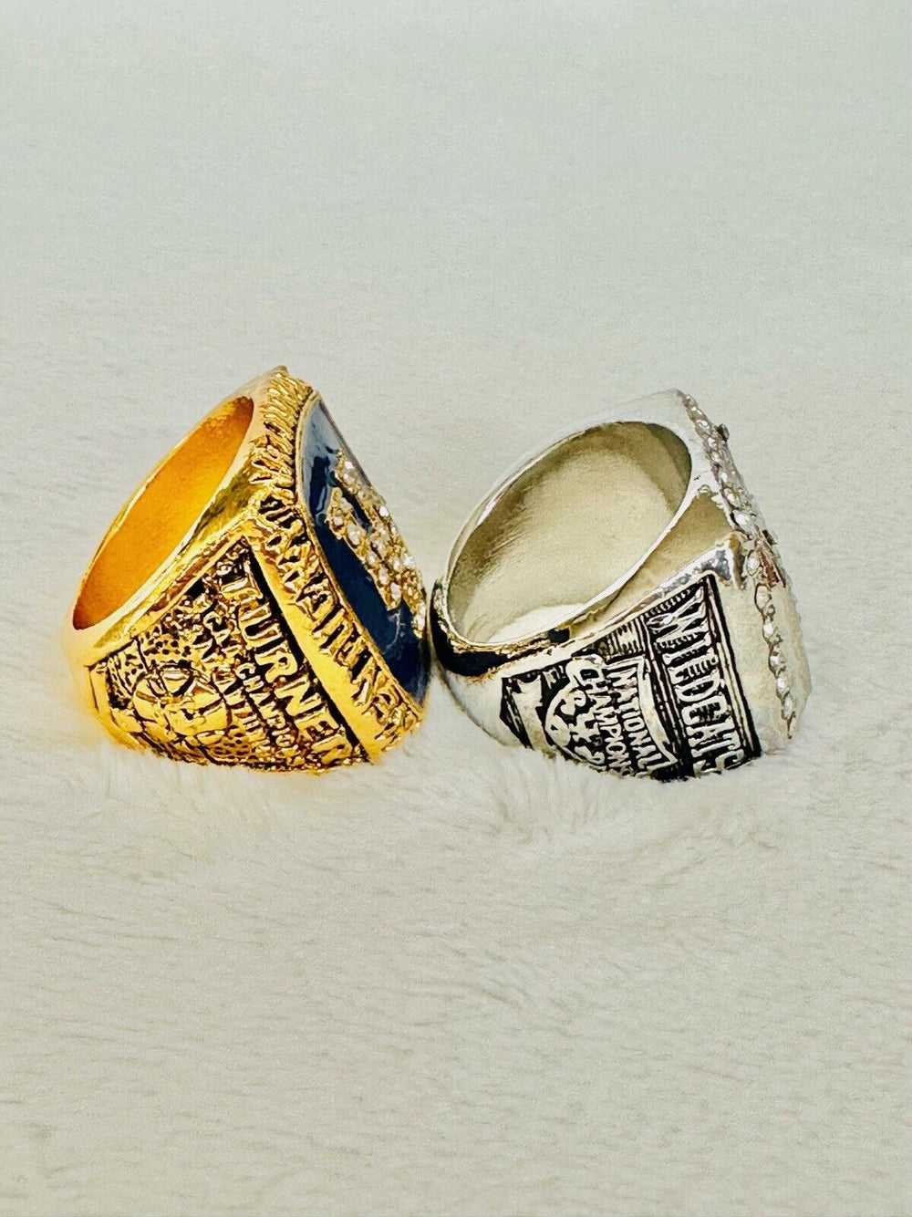 2 PCS Kentucky Wildcats 18k GP Brass Championship Ring, US SHIP 1998/2012 - EB Sports Champion's Cache