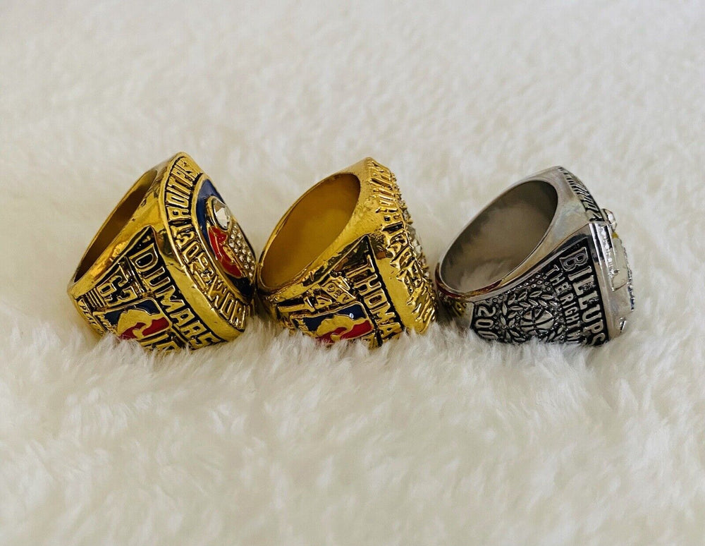 3 PCS Detroit Pistons Championship Complete Ring SET,  SHIP - EB Sports Champion's Cache