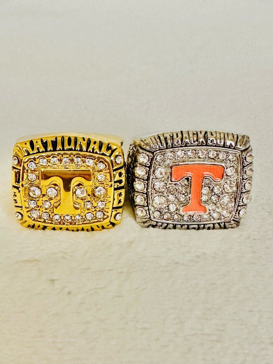 2 PCS Tennessee Volunteers Championship Ring W Box, Ship From US 1998/2008 - EB Sports Champion's Cache