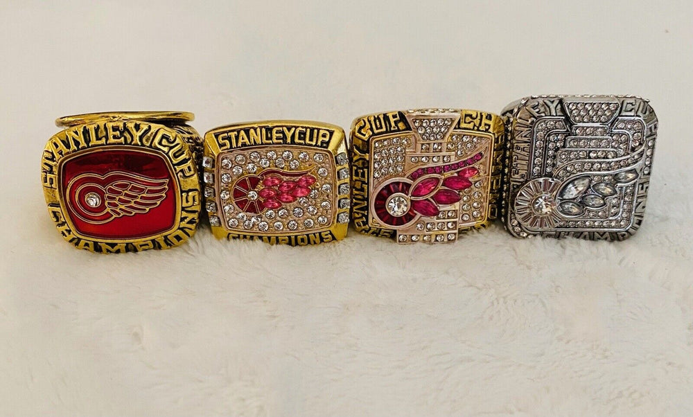 4 PCS Detroit Red Wings Stanley Cup Championship Ring Set W Box,  SHIP - EB Sports Champion's Cache