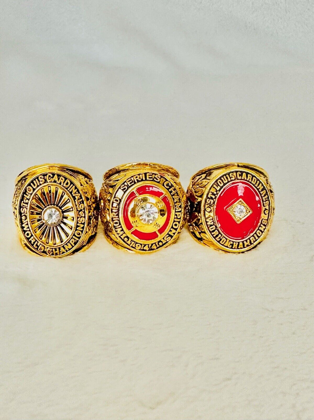 3 PCS St Louis Cardinals World Series Ring,  SHIP 1942/44/46 - EB Sports Champion's Cache