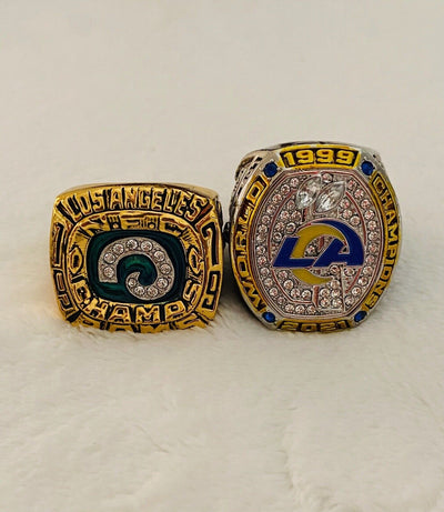 2 PCS LA Louis Rams Championship Ring SET, US SHIP 1979/2021 - EB Sports Champion's Cache