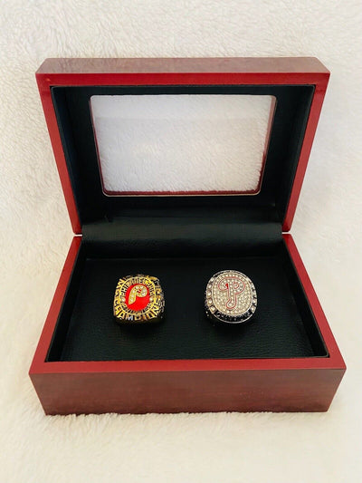 Philadelphia Phillies - World Series 2 Ring Set W BOX, 1980, 2008,  SHIP - EB Sports Champion's Cache