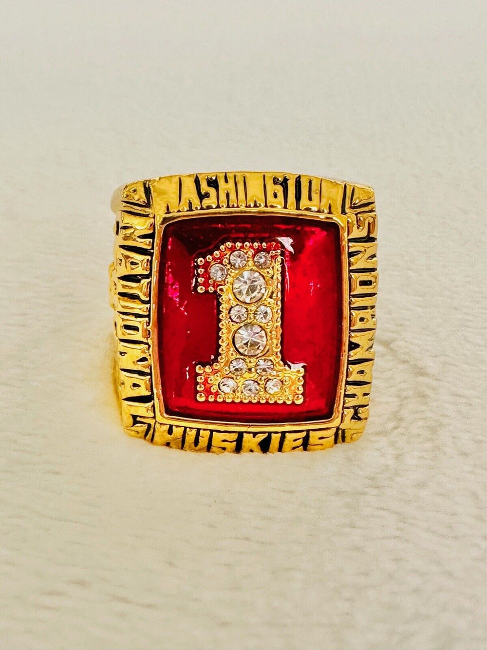 1991 Washington Huskies Commerative Fan Championship Ring W Box, US SHIP - EB Sports Champion's Cache