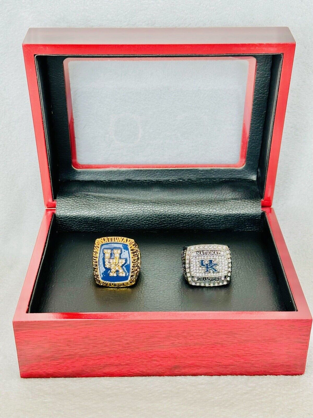 2 PCS Kentucky Wildcats 18k GP Brass Championship Ring W Box, US SHIP 1998/2012 - EB Sports Champion's Cache