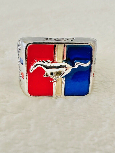 Ford Mustang Inspired Silver Ring, USA SHIP - EB Sports Champion's Cache