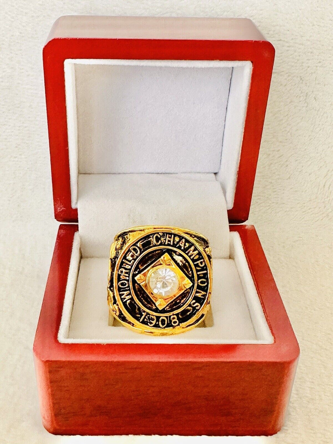 1908 Chicago Cubs World Series Championship Ring W Box,  SHIP - EB Sports Champion's Cache