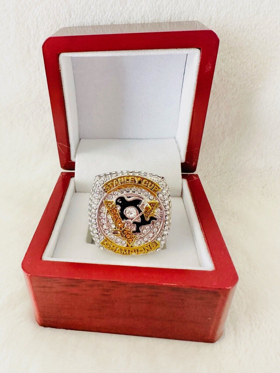 2016 Pittsburgh Penguins  Stanley Cup 18k GP Championship Ring W Box,  SHIP - EB Sports Champion's Cache